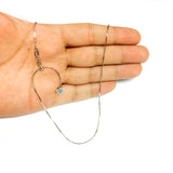 Sterling Silver Rhodium Plated Sliding Adjustable Snake Chain Necklace, Width 1.2mm, 22"