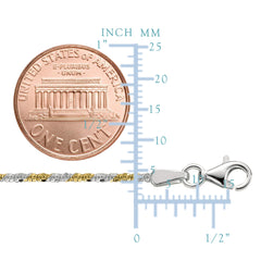 White And Yellow Sparkle Style Chain Anklet In Sterling Silver fine designer jewelry for men and women