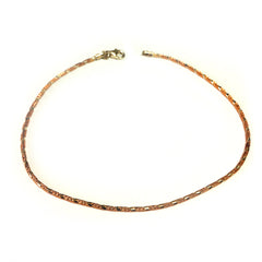Pink And White Diamond Cut Anklet In Sterling Silver, 10"