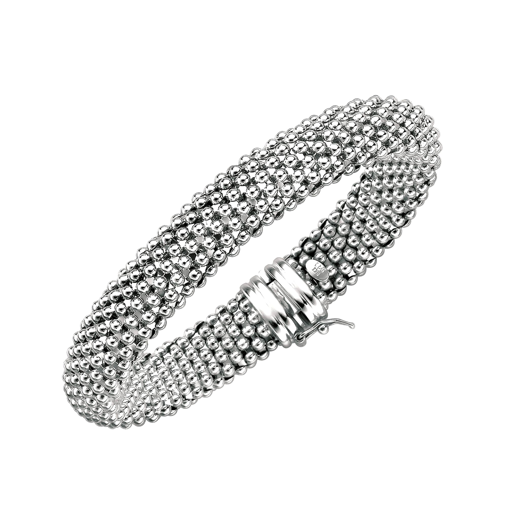 Pulsera para mujer estilo malla de plata de ley, joyería fina de diseño de 7,5" para hombres y mujeres