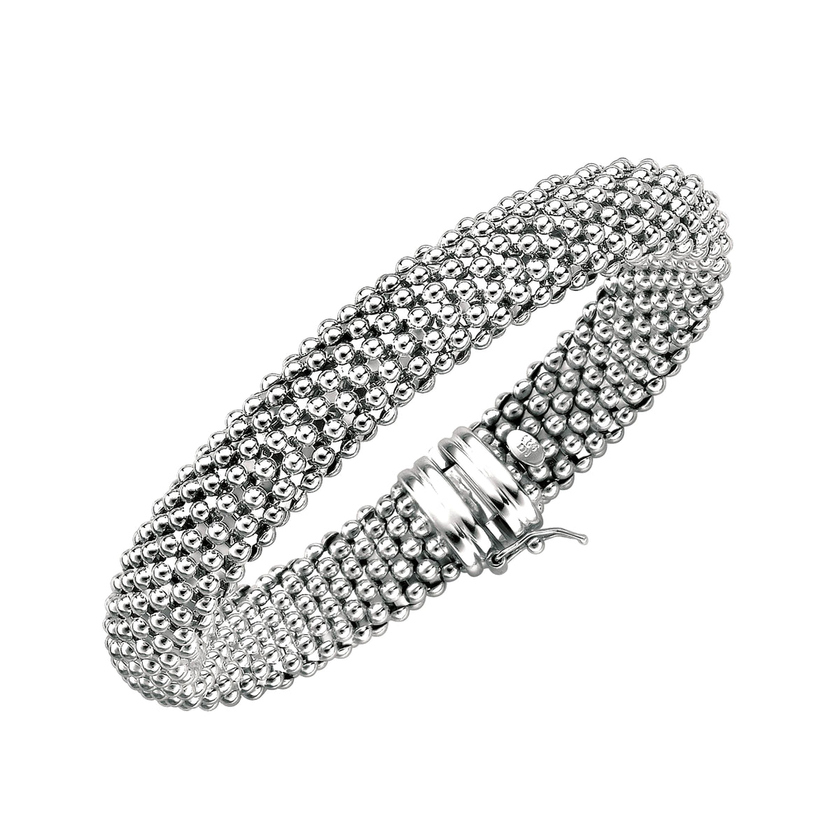 Bracelet pour femmes de style maille en argent sterling, bijoux de créateurs fins de 7,5 pouces pour hommes et femmes