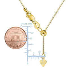 Collana a catena a serpente ottagonale regolabile in oro giallo 14k, 0,85 mm, 22" gioielli di design per uomini e donne
