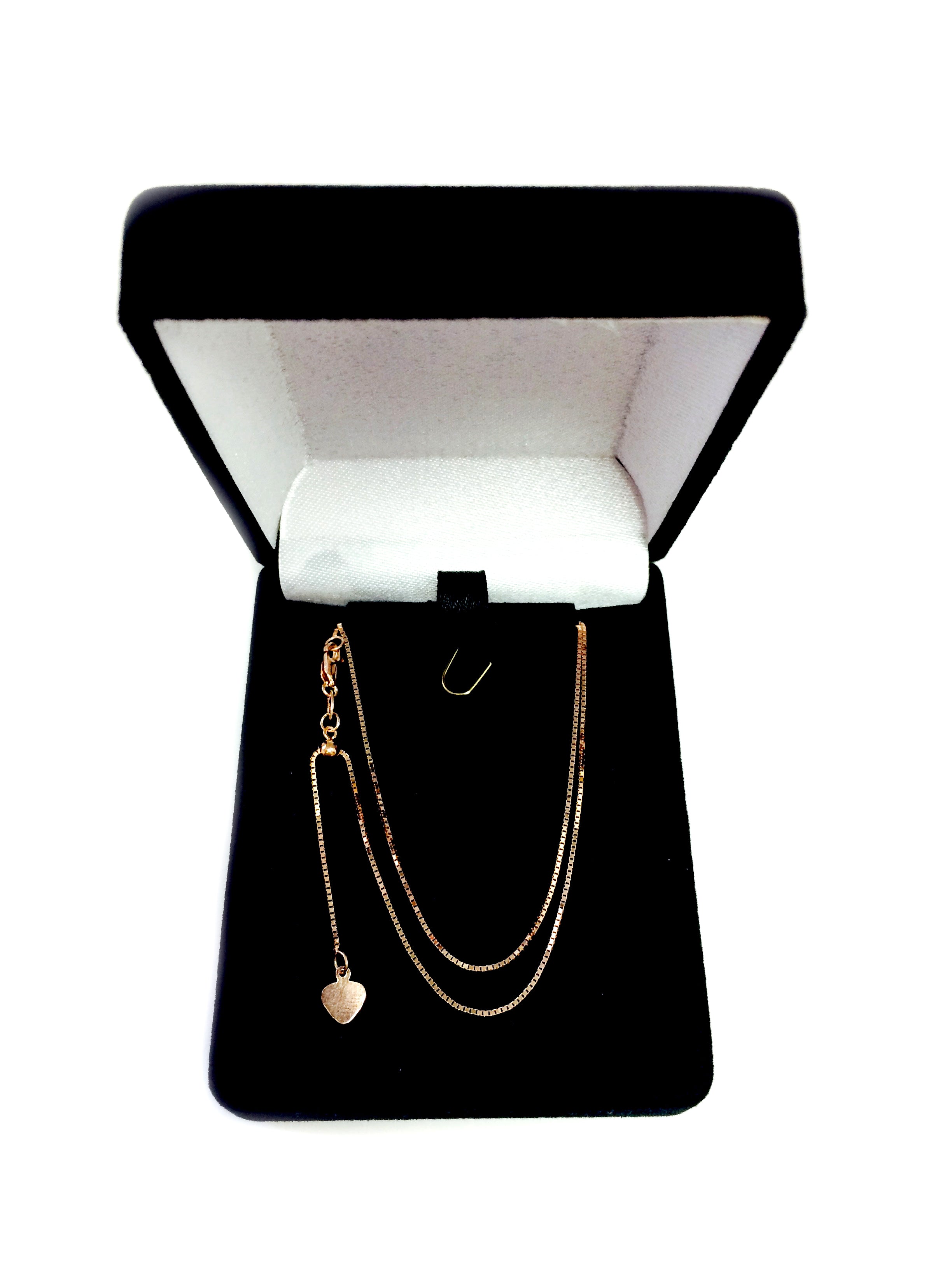 Collana a catena regolabile in oro rosa 14k, 0,7 mm, 22" gioielli di design per uomini e donne