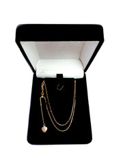 14k Rose Gold Adjustable Box Chain Necklace, 0.7mm, 22" fine designer jewelry for men and women