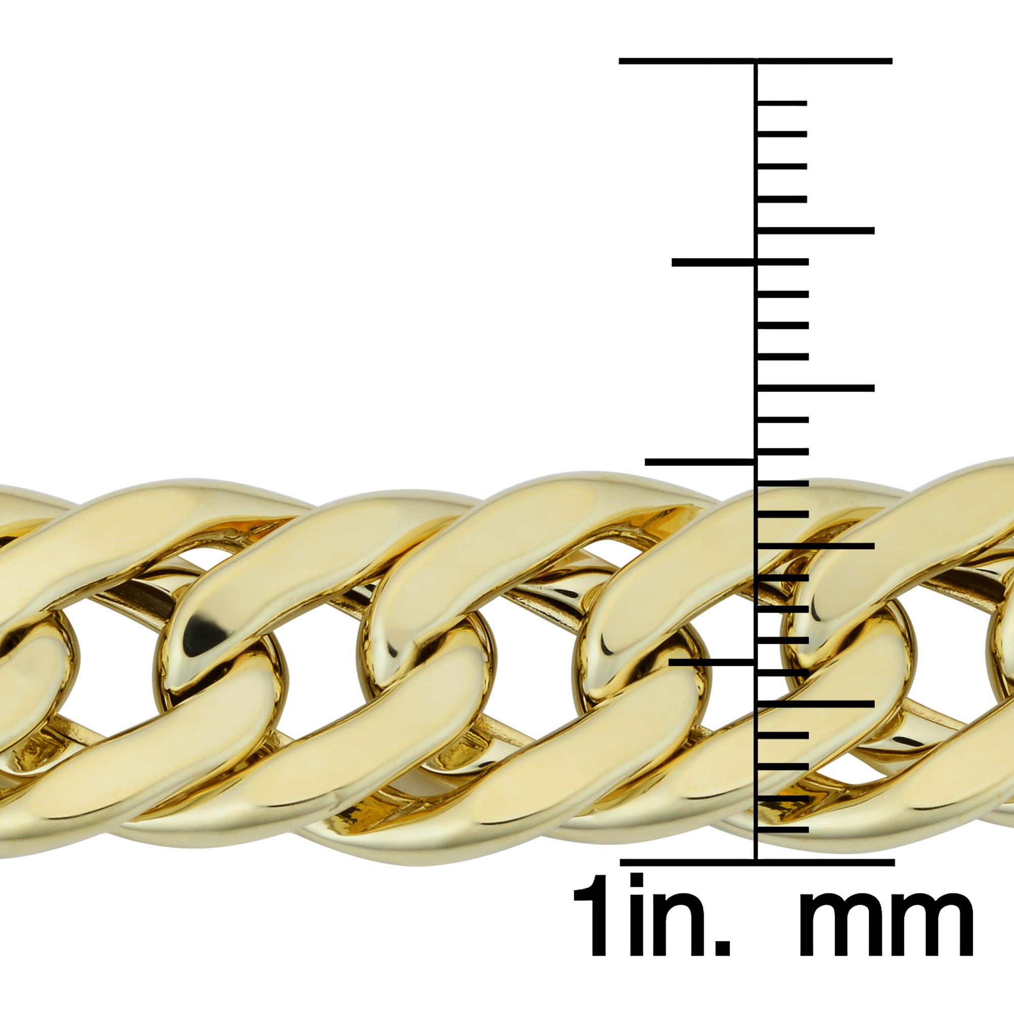 Halvsolid kantstenskædearmbånd i 14 karat gult guld, 7,5" fine designersmykker til mænd og kvinder