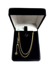 14k Yellow Gold Adjustable Wheat Chain Necklace, 1.0mm, 22" fine designer jewelry for men and women