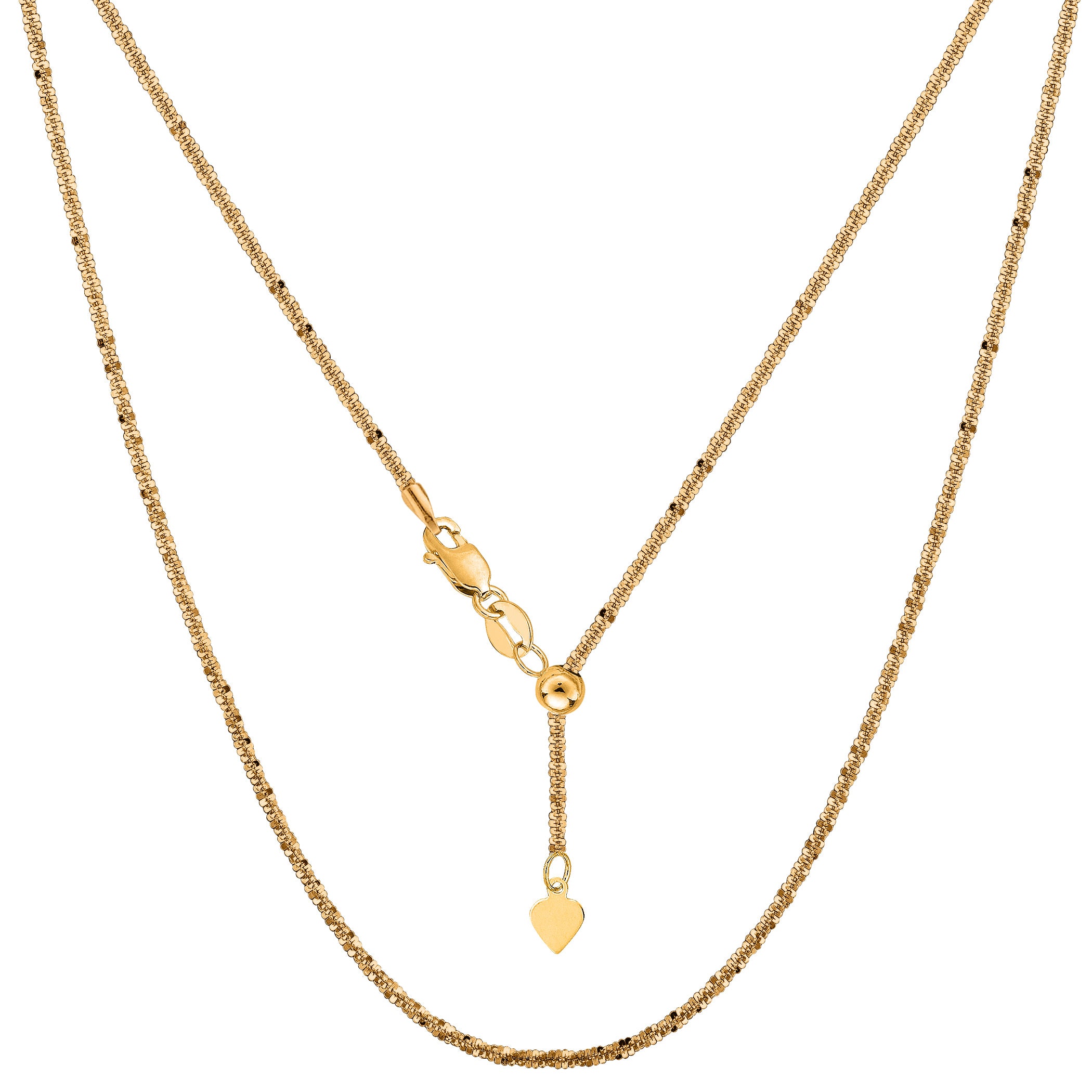 14 k gul guld justerbar sparkle kæde halskæde, 1,5 mm, 22" fine designer smykker til mænd og kvinder