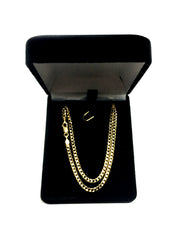 Collar de cadena curva cómoda de oro amarillo de 14 k, joyería fina de diseño de 2,7 mm para hombres y mujeres