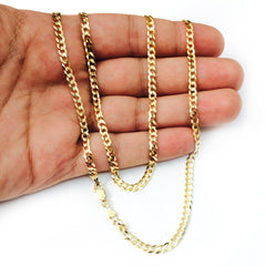 14k Yellow Gold Comfort Curb Chain Necklace, 3.6mm