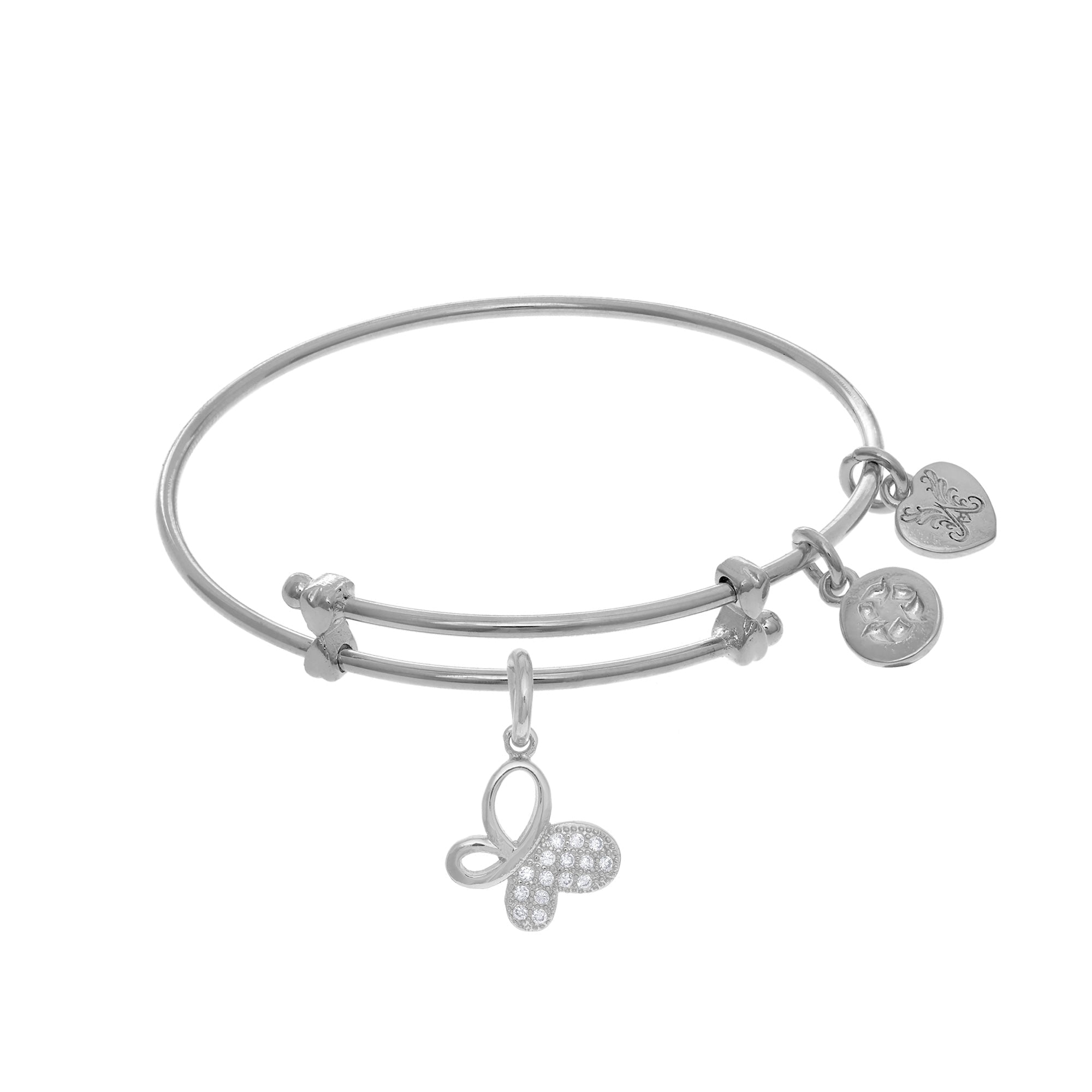 Butterfly Charm Adjustable Bangle Girls Bracelet