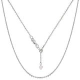 14k White Gold Adjustable Cable Link Chain Necklace, 0.9mm, 22"