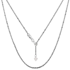 14k hvidguld Justerbar Sparkle Chain Halskæde, 1,5 mm, 22" fine designersmykker til mænd og kvinder