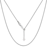 14k White Gold Adjustable Wheat Chain Necklace, 1.0mm, 22"