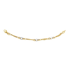 Bracelet chaîne Gourmette triple brin en or jaune 14 carats, bijoux de créateurs fins de 7,5 pouces pour hommes et femmes