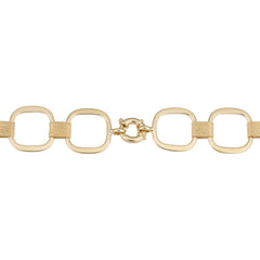 14k Yellow Gold Fancy Square Link Womens Bracelet, 7.5" fine designer jewelry for men and women