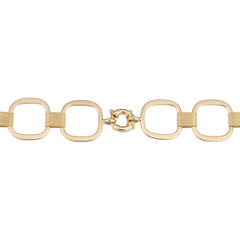 14k Yellow Gold Fancy Square Link Womens Bracelet, 7.5" fine designer jewelry for men and women