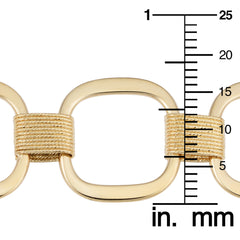 14k Yellow Gold Fancy Square Link Womens Bracelet, 7.5" fine designer jewelry for men and women