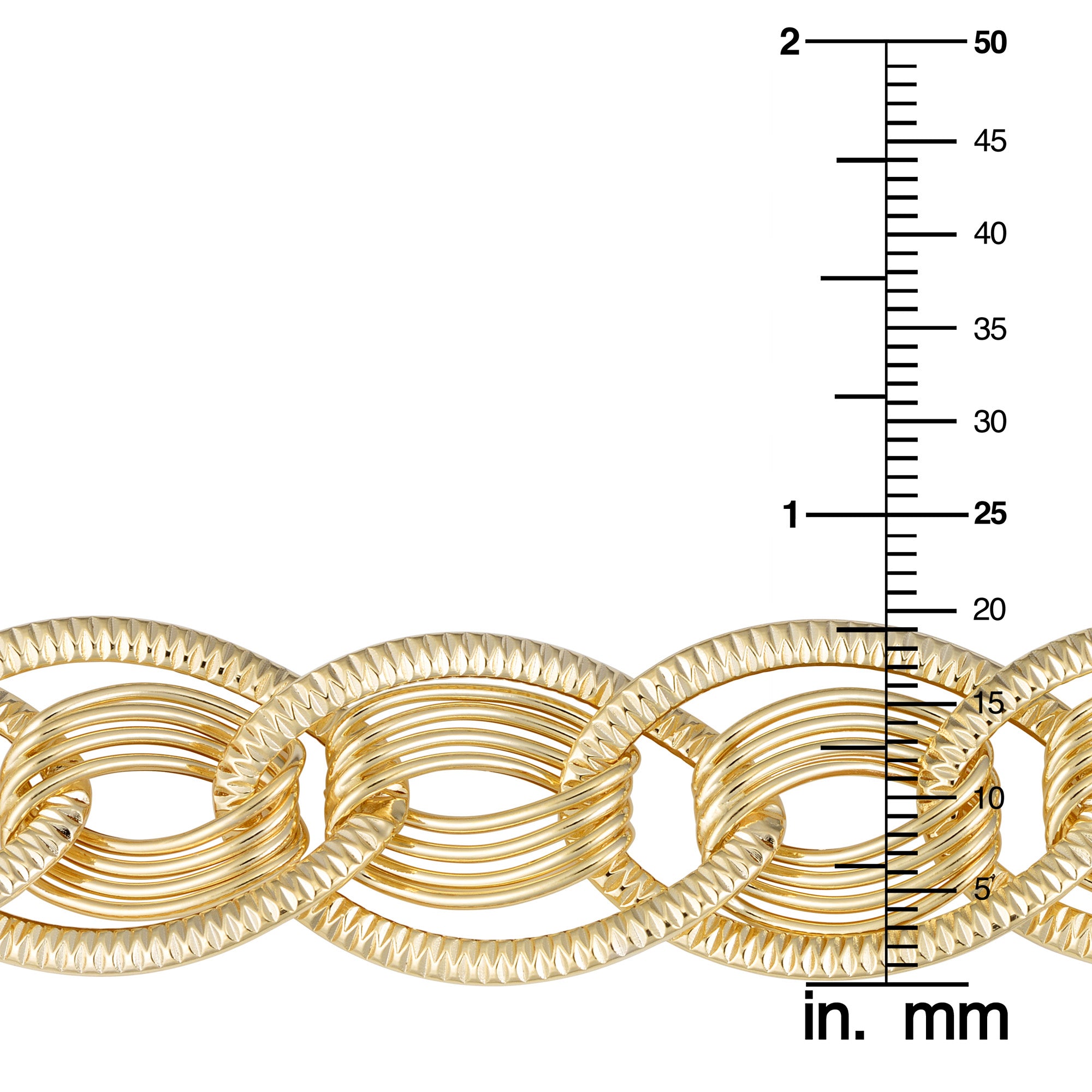 Bracelet pour femme à maillons ovales fantaisie en or jaune 14 carats, bijoux de créateur fins de 7,75 pouces pour hommes et femmes