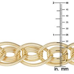 14k Yellow Gold Fancy Oval Link Womens Bracelet, 7.75" fine designer jewelry for men and women