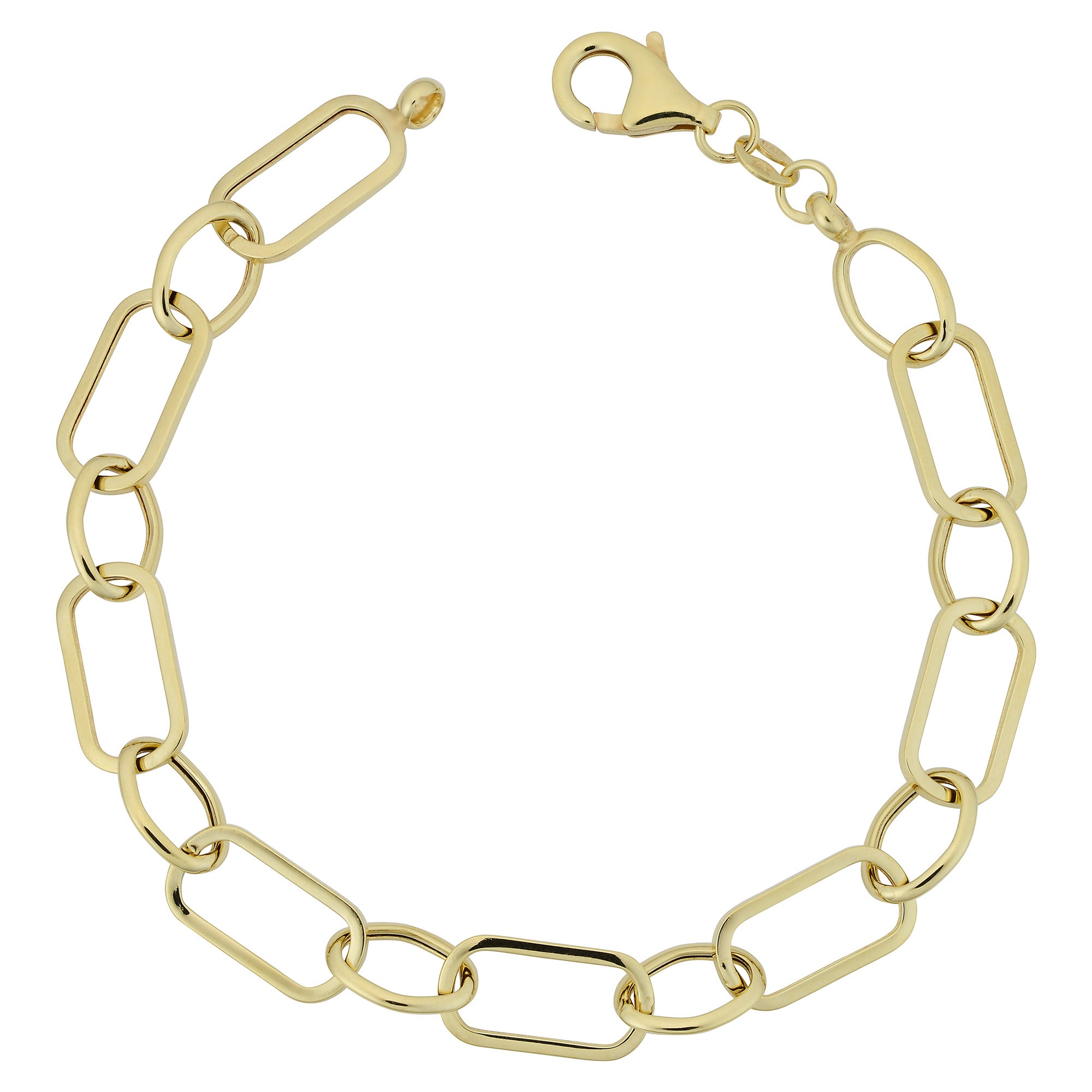 Bracelet femme multi-liens en or jaune 14 carats, bijoux de créateurs fins de 7,5 pouces pour hommes et femmes