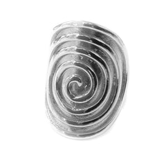 Grekisk Spira Eternity Mönster Ring i Rhodiumpläterad Sterling Silver fina designersmycken för män och kvinnor