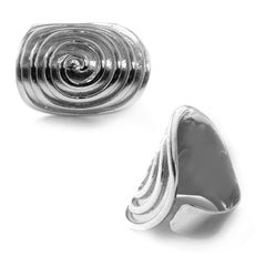 Græsk Spira Eternity Mønster Ring i Rhodium Belagt Sterling Sølv fine designer smykker til mænd og kvinder