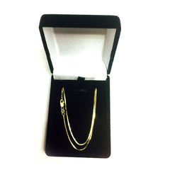 14k Yellow Solid Gold Mirror Box Chain Necklace, 1mm