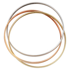 14k Tricolor Gold Interlocking Women's Bangle Bracelet, 7.5" fine designer jewelry for men and women