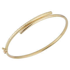 14k Yellow Gold Bypass Women's Bangle Bracelet, 7.5" fine designer jewelry for men and women