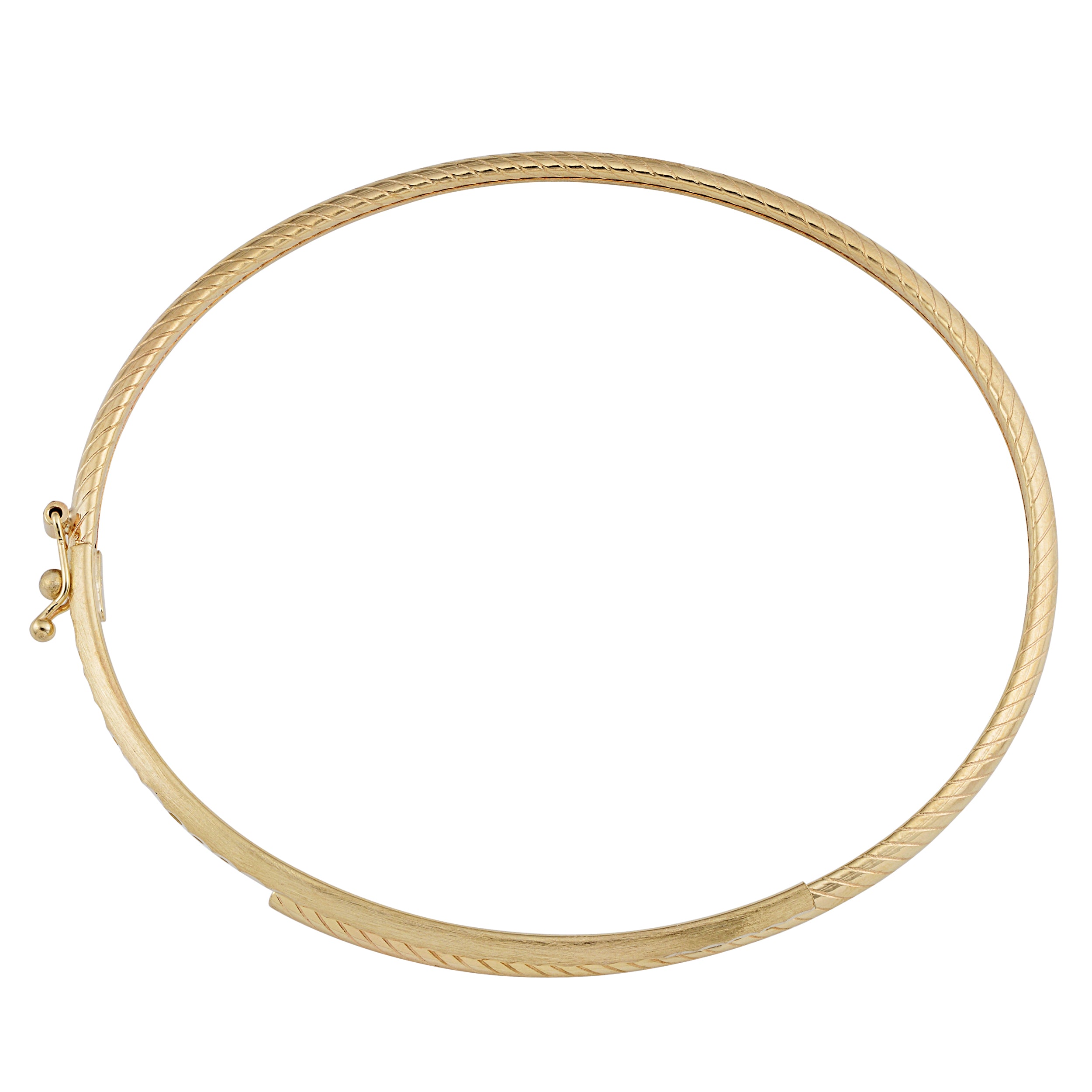 14k gult gull Bypass armbånd for kvinner, 7,5" fine designersmykker for menn og kvinner