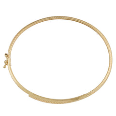 14k Yellow Gold Bypass Women's Bangle Bracelet, 7.5"