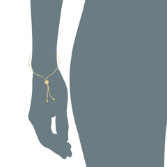 Lariat Type With Heart Clasp Bolo Friendship Adjustable Bracelet In 14K Yellow Gold, 9.25" fine designer jewelry for men and women