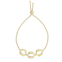 14k gul guld justerbar cirkel charms Bolo armbånd, 9,25" fine designer smykker til mænd og kvinder
