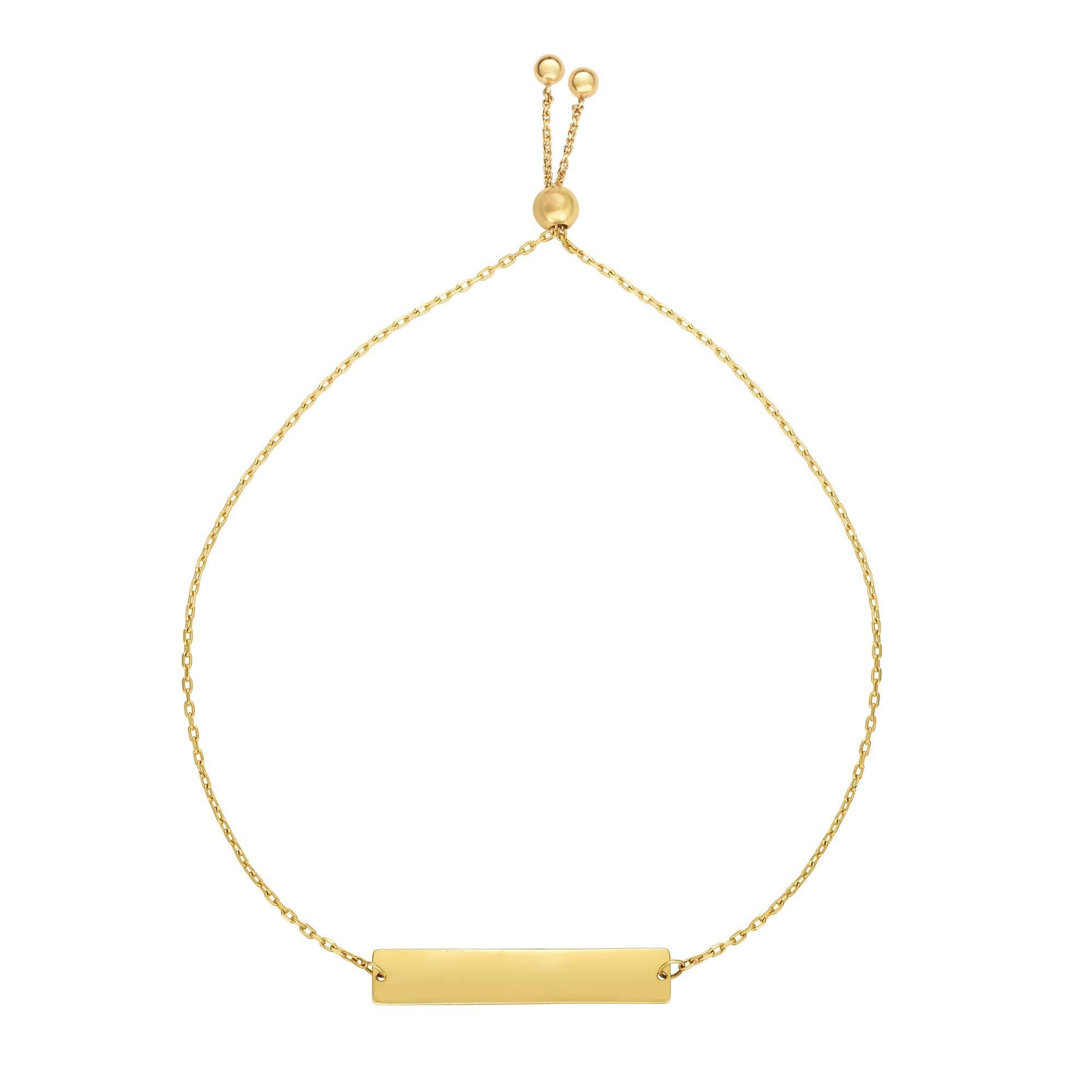 14k gult gull justerbar personlig barsjarme Bolo-armbånd, 9,25" fine designersmykker for menn og kvinner