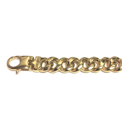 14k gult gull Oval Curb Link herrearmbånd, 8,5" fine designersmykker for menn og kvinner