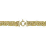 14k Yellow Gold Braided Triple Popcorn Link Womens Bracelet, 7.5"