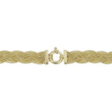 14k Yellow Gold Braided Triple Popcorn Link Womens Bracelet, 7.5"