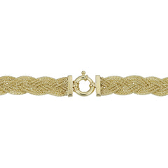 Bracelet pour femme tressé à triple lien pop-corn en or jaune 14 carats, bijoux de créateur fins de 7,5 pouces pour hommes et femmes