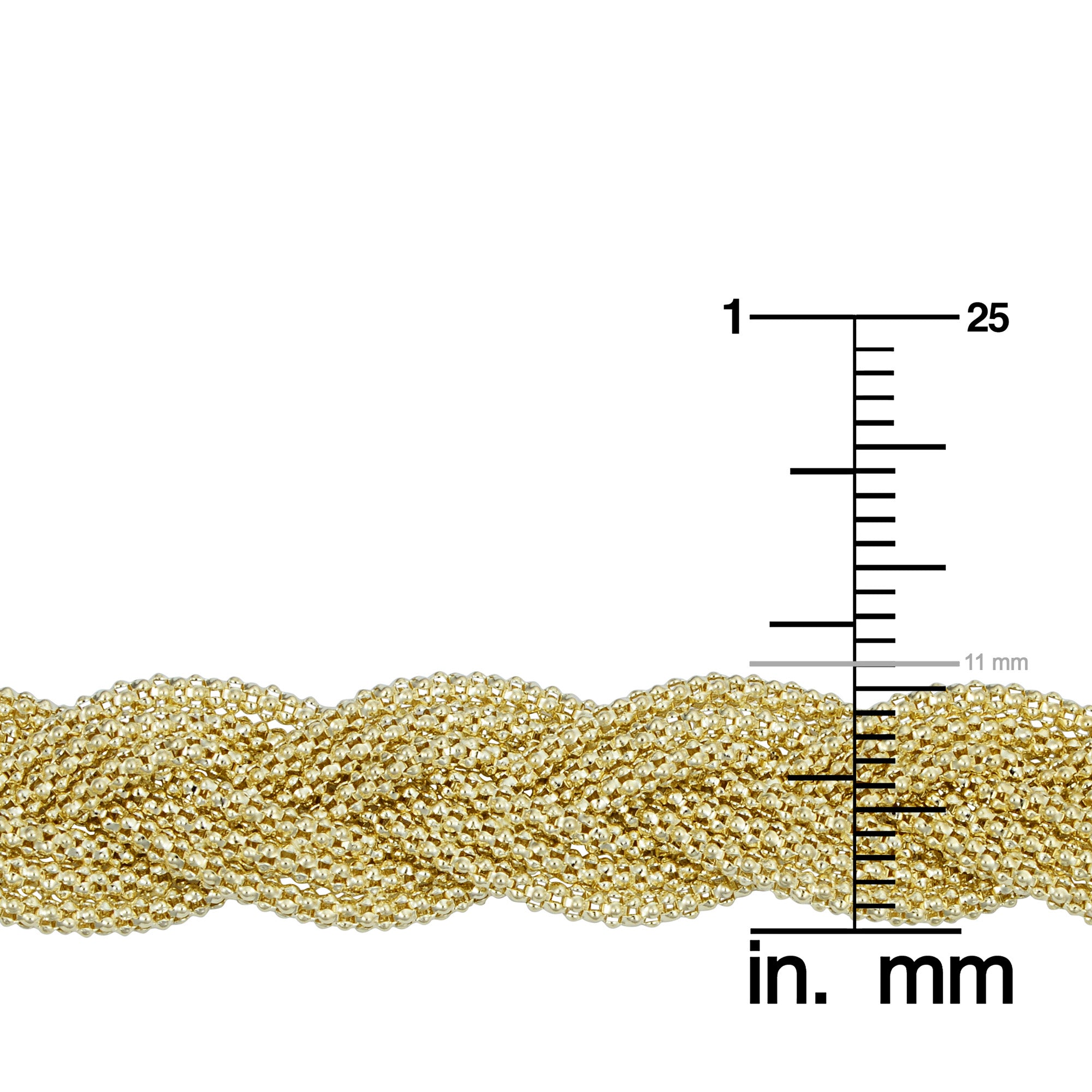 14k Yellow Gold Braided Triple Popcorn Link Womens Bracelet, 7.5" fine designer jewelry for men and women