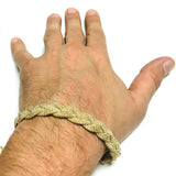 14k Yellow Gold Braided Triple Popcorn Link Womens Bracelet, 7.5"