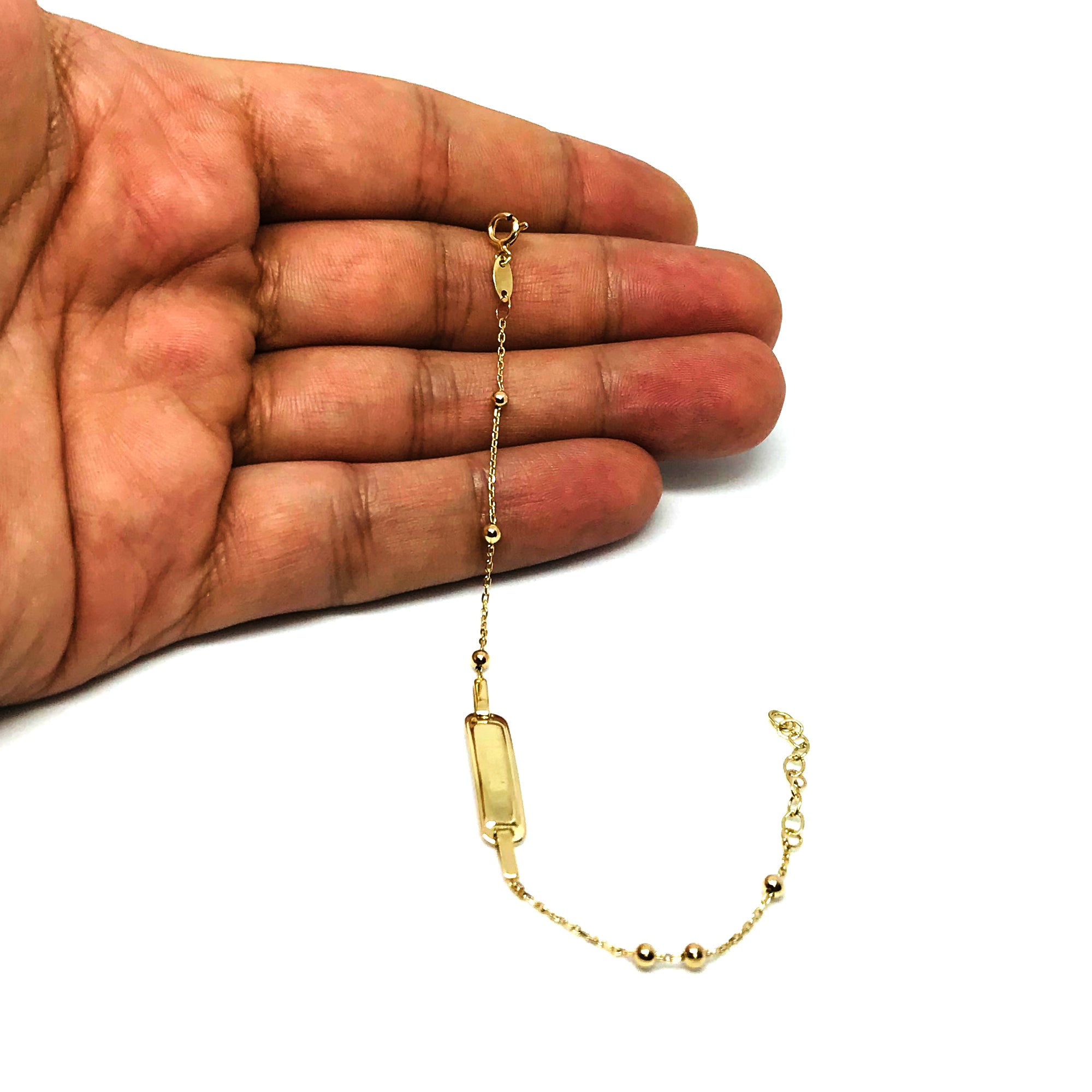 14k Yellow Gold ID Adjustable Baby Bracelet, 6.5" fine designer jewelry for men and women