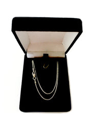 Collar de cadena de trigo con corte de diamante redondo de oro blanco de 14 quilates, joyería fina de diseño de 0,6 mm para hombres y mujeres