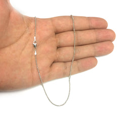 14k White Gold Round Diamond Cut Wheat Chain Necklace, 1.15mm fine designer jewelry for men and women