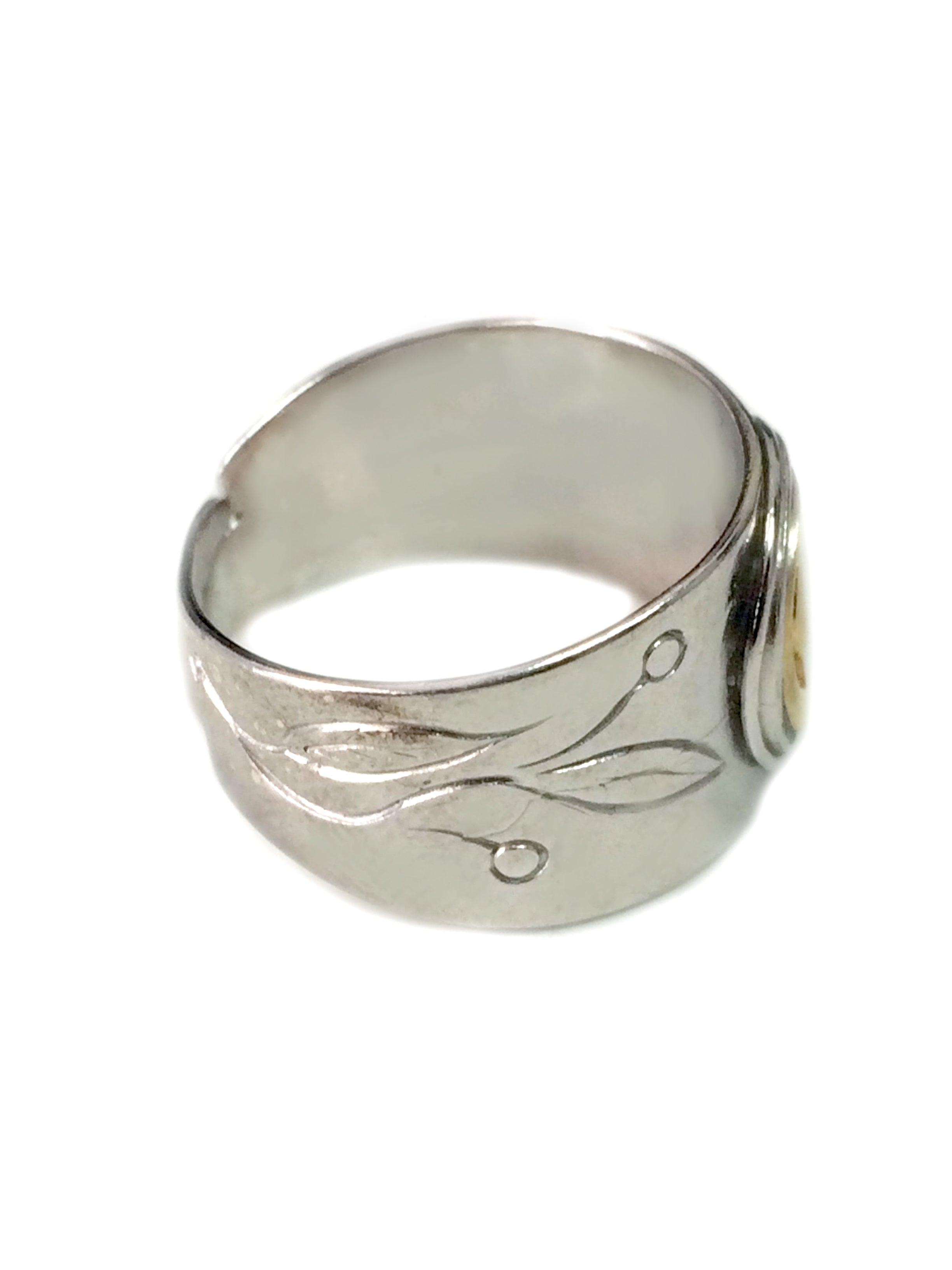 Sterling sølv og gullbelagt Spira Justerbar Ring fine designersmykker for menn og kvinner