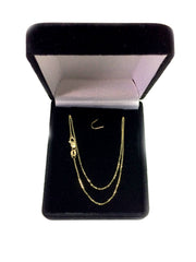 Collar de cadena con eslabones tipo cable de oro amarillo de 10 k, joyería fina de diseño de 1 mm, 18 "para hombres y mujeres