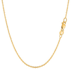 14k Yellow Gold Cable Link Chain Necklace, 1.4mm fine designer jewelry for men and women