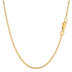 18k Yellow Gold Cable Link Chain Necklace, 1.5mm fine designer jewelry for men and women