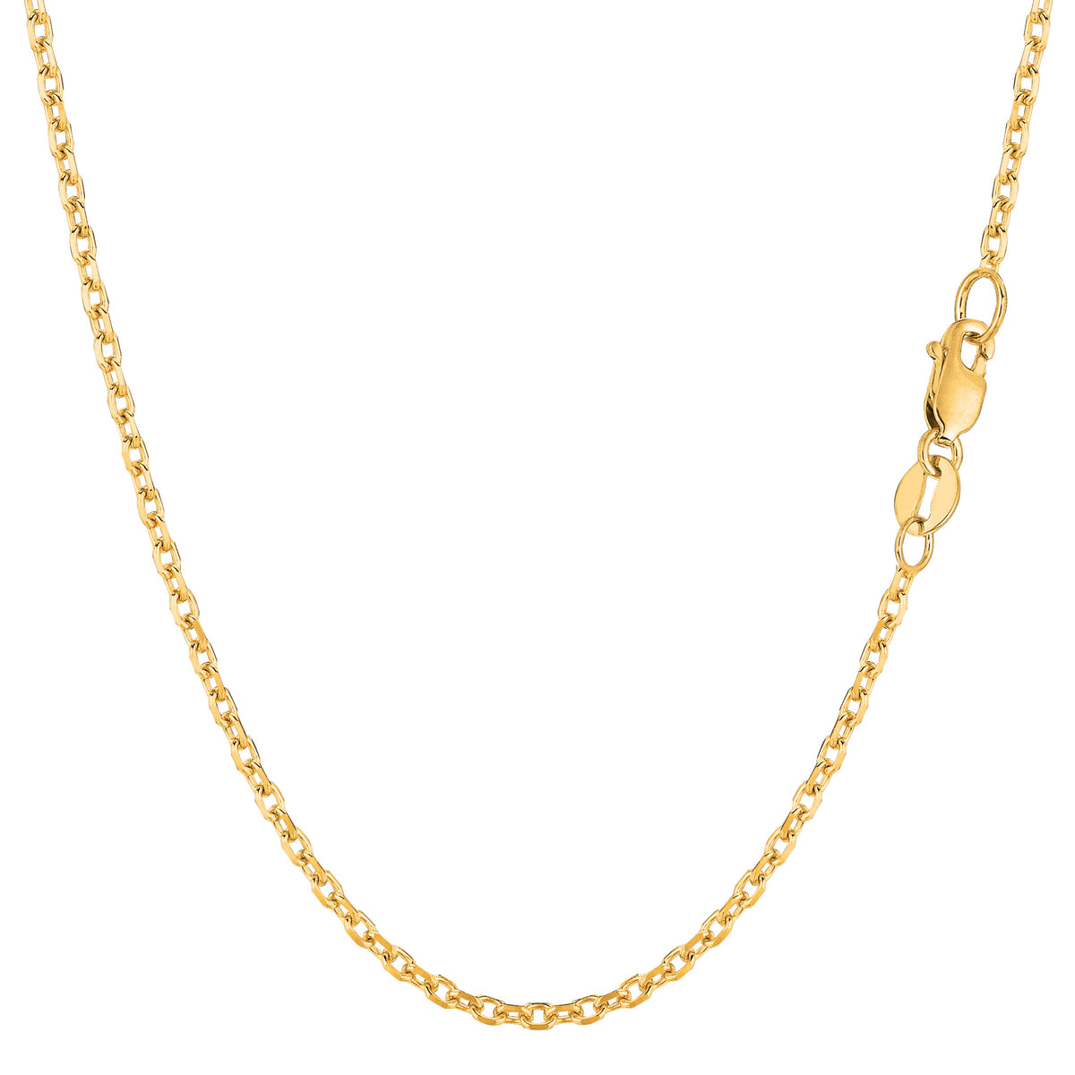 14k Yellow Gold Cable Link Chain Necklace, 1.9mm fine designer jewelry for men and women