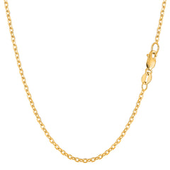 Collar de cadena con eslabones tipo cable de oro amarillo de 14 k, joyería fina de diseño de 1,9 mm para hombres y mujeres