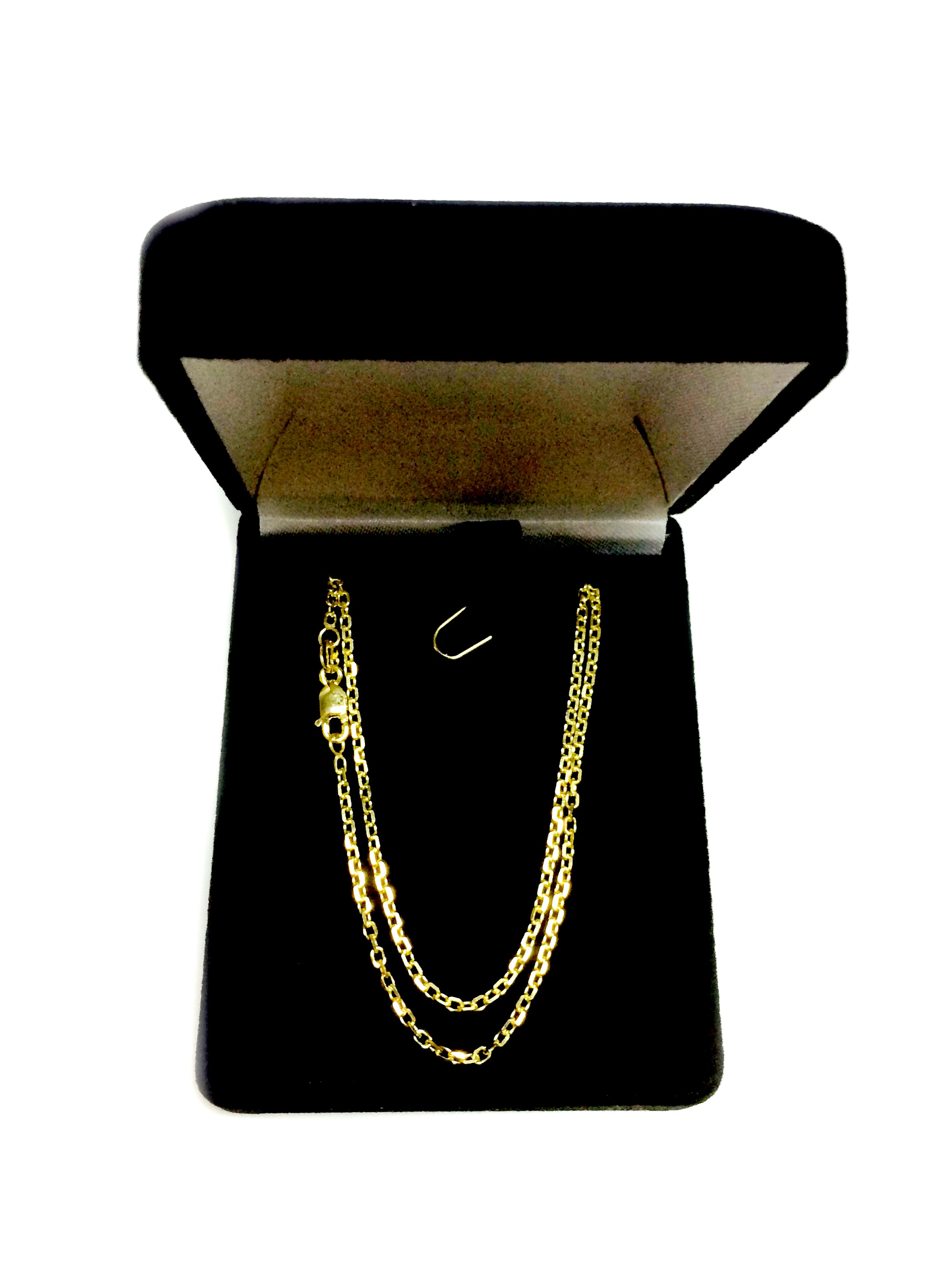 Collier de chaîne à maillons de câble en or jaune 14 carats, bijoux de créateur fins de 1,9 mm pour hommes et femmes